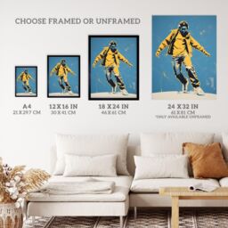 "Wee Blue Coo Wall Art Print Dancing Through Life Yellow Blue Teen Living Room - Size: W24"" x H32""" - thumbnail 3