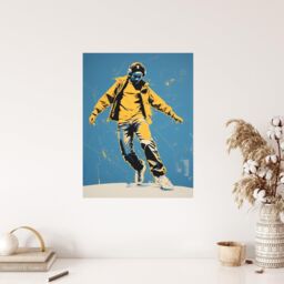 "Wee Blue Coo Wall Art Print Dancing Through Life Yellow Blue Teen Living Room - Size: W24"" x H32""" - thumbnail 4