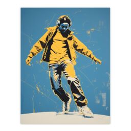 "Wee Blue Coo Wall Art Print Dancing Through Life Yellow Blue Teen Living Room - Size: W24"" x H32""" - thumbnail 1
