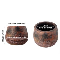 Leaf 24cm x 30cm Large Zaturn Planter Brown / Black in Dark Brown - Size: 24 cm x 30 cm - thumbnail 3