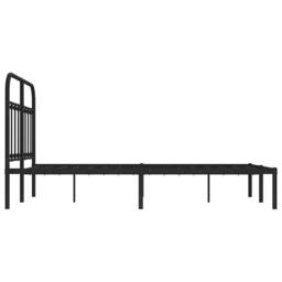 Berkfield Home Metal Bed Frame with Headboard Black 120x200 cm - Size: Small Double - thumbnail 7