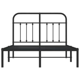 Berkfield Home Metal Bed Frame with Headboard Black 120x200 cm - Size: Small Double - thumbnail 6