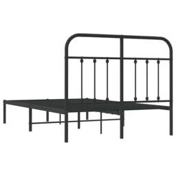 Berkfield Home Metal Bed Frame with Headboard Black 120x200 cm - Size: Small Double - thumbnail 8