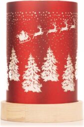 Shatchi 16cm Christmas Decorated Vase Table Santa Sleigh Scene Red - thumbnail 4