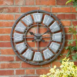 "Marco Paul 24"" Outdoor Wall Clock - Lincoln in Light Stone"