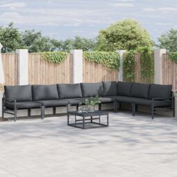 Berkfield Home Garden Sofa Set 8 pcs Anthracite Steel