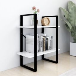 Berkfield Home 2-Tier Book Cabinet White 60x30x70 cm Engineered Wood - Size: 60 x 30 x 70 cm - thumbnail 3