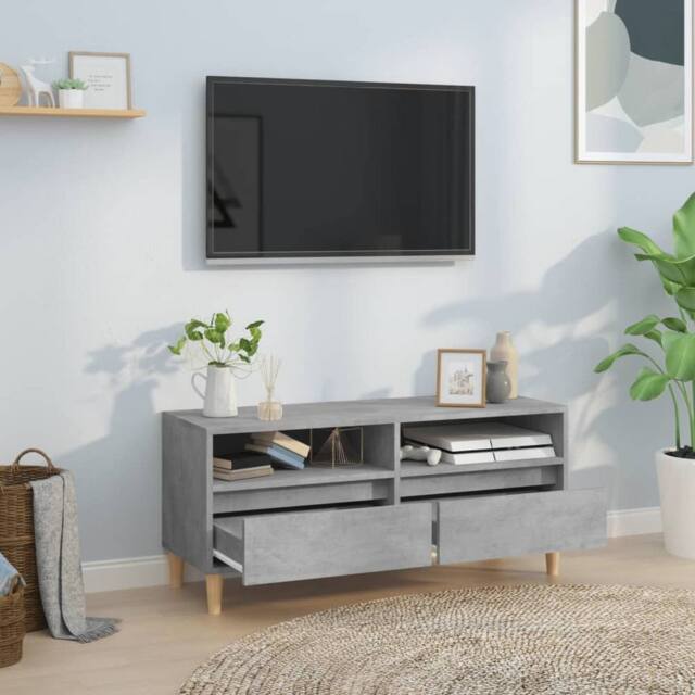 Berkfield Home TV Cabinet Concrete Grey 100x34.5x44.5 cm Engineered Wood - image 1