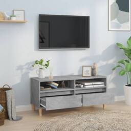 Berkfield Home TV Cabinet Concrete Grey 100x34.5x44.5 cm Engineered Wood - thumbnail 1