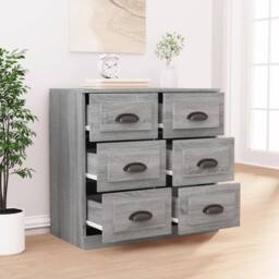 Berkfield Home Sideboard Grey Sonoma 70x35.5x67.5 cm Engineered Wood - thumbnail 3