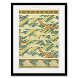 "Artery8 Eagles Doves Seashell Patterns Vintage Framed Wall Art Print Verneuil in Green - Size: W12"" x H16""" - thumbnail 1