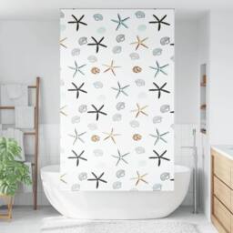 Berkfield Home Shower Roller Blind 120x240 cm Fabric Width 116 cm in White - thumbnail 1