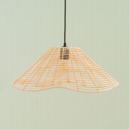 ValueLights Harlow Natural Wavy Rattan Pendant Ceiling Lamp Light Shade & 4w LED - thumbnail 4