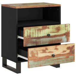 Berkfield Home Green Bedside Cabinet 50x33x62cm Solid Wood Reclaimed&Engineered Wood - Size: 50 x 33 x 62 cm - thumbnail 4