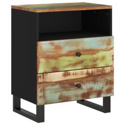 Berkfield Home Green Bedside Cabinet 50x33x62cm Solid Wood Reclaimed&Engineered Wood - Size: 50 x 33 x 62 cm - thumbnail 9