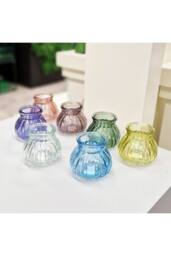 KDMD Lilac Veneto Bubble Glass Jar Vase 7.5cm 12 Pack - thumbnail 6