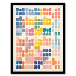 "Artery8 Pastel Abstract Geometric Calming Artwork Watercolour Minimalist Art Print Framed Poster Wall Decor in Black - Size: W12"" x H16""" - thumbnail 1