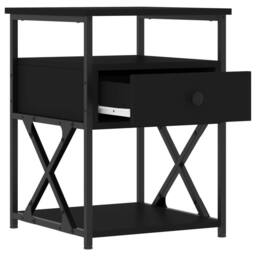 Berkfield Home Durable Bedside Cabinets 2 pcs Black 40x42x55 cm Engineered Wood - Size: 40 x 42 x 55 cm - thumbnail 7
