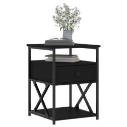 Berkfield Home Durable Bedside Cabinets 2 pcs Black 40x42x55 cm Engineered Wood - Size: 40 x 42 x 55 cm - thumbnail 1