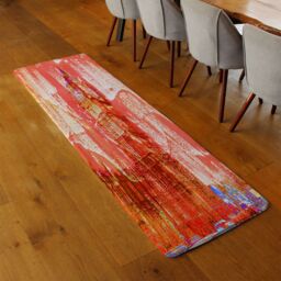 Benjamin Tate Design Crazy Red Ben Runner Rug in Natural - Size: 67 cm x 230 cm - thumbnail 2