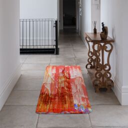Benjamin Tate Design Crazy Red Ben Runner Rug in Natural - Size: 67 cm x 230 cm - thumbnail 3