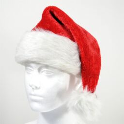 Shatchi Unisex Deluxe Christmas Santa Hat - HLUX in Red - thumbnail 4