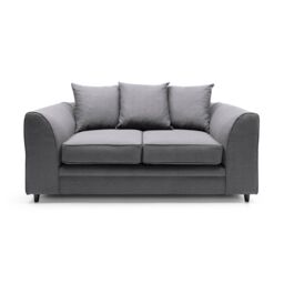 Abakus Direct Darcy 3 Seater Sofa in Smart Linen Fabric 4 colours in Dark Grey - thumbnail 1