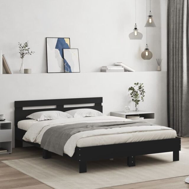 Berkfield Home Bed Frame without Mattress Black 150x200 cm King Size - image 1