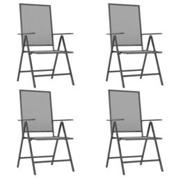Berkfield Home Beautiful 5 Piece Garden Dining Set Anthracite Steel in Black - thumbnail 4
