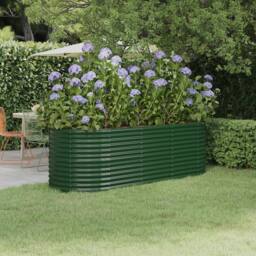 Berkfield Home Garden Raised Bed Powder-coated Steel 224x80x68 cm Green - Size: 224 x 80 x 68 cm - thumbnail 2