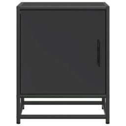 Berkfield Home Bedside Cabinet Black 40x31x50 cm Engineered Wood & Metal - Size: 40 x 31 x 50 cm - thumbnail 5