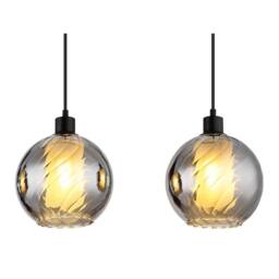 Netlighting Ulf Bar Pendant Ceiling Light Matt Black Ball Smoke Glass Shade 4x E27 - thumbnail 4