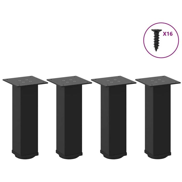 Berkfield Home Coffee Table Legs 4 pcs Black 30-32 cm Steel - image 1