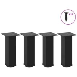 Berkfield Home Coffee Table Legs 4 pcs Black 30-32 cm Steel - thumbnail 1