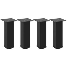 Berkfield Home Coffee Table Legs 4 pcs Black 30-32 cm Steel - thumbnail 2