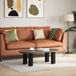 Berkfield Home Coffee Table Legs 4 pcs Black 30-32 cm Steel - thumbnail 3