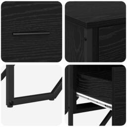 Berkfield Home Chest of Drawers Black Oak 91x35.5x74.5 cm Engineered Wood - thumbnail 9