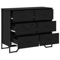 Berkfield Home Chest of Drawers Black Oak 91x35.5x74.5 cm Engineered Wood - thumbnail 5