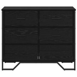 Berkfield Home Chest of Drawers Black Oak 91x35.5x74.5 cm Engineered Wood - thumbnail 6