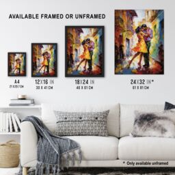 Artery8 Wall Art Print Salsa Latin Street Dance Colourful Dancing Painting Rhythm Body Energy Theatre Arts Artwork Art Framed - Size: A4 - thumbnail 3