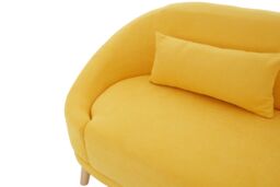 Orsina Comfortable Linen Sofa, Contemporary Seater Sofa For Livingroom, Stylish Mid Century Sofa For Bedroom in Yellow - thumbnail 3