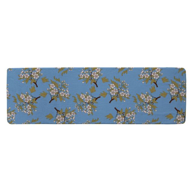 Benjamin Tate Design Orchid Branches On Blue Runner Rug in Natural - Size: 67 cm x 230 cm - image 1