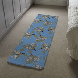 Benjamin Tate Design Orchid Branches On Blue Runner Rug in Natural - Size: 67 cm x 230 cm - thumbnail 4