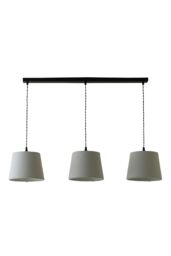 ValueLights Rory Tapered Boucle Lamp Shade 3 Drop Bar Ceiling Diner Pendant Light in Cream - thumbnail 6
