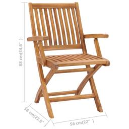 Berkfield Home Durable Folding Garden Chairs 2 pcs Solid Teak Wood in Tan - thumbnail 8