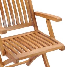 Berkfield Home Durable Folding Garden Chairs 2 pcs Solid Teak Wood in Tan - thumbnail 7