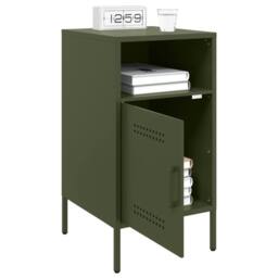 Berkfield Home Bedside Cabinets 2 pcs Olive Green 36x39x68 cm Steel - Size: 36 x 39 x 68 cm - thumbnail 4