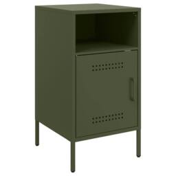 Berkfield Home Bedside Cabinets 2 pcs Olive Green 36x39x68 cm Steel - Size: 36 x 39 x 68 cm - thumbnail 5