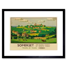 "Artery8 Travel Rail Train Somerset County Village Rural 12x16"" Framed Art in Green - Size: W12"" x H16""" - thumbnail 1