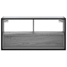 Berkfield Home TV Cabinet Grey Sonoma 80x31x39.5 cm Engineered Wood & Metal - thumbnail 4